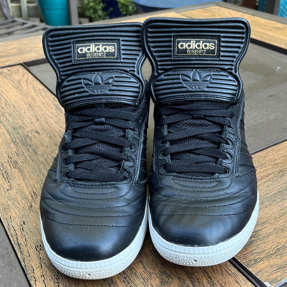 Adidas Busenitz Black and White and Gold Skateboard Sneakers - Picture 2 of 5